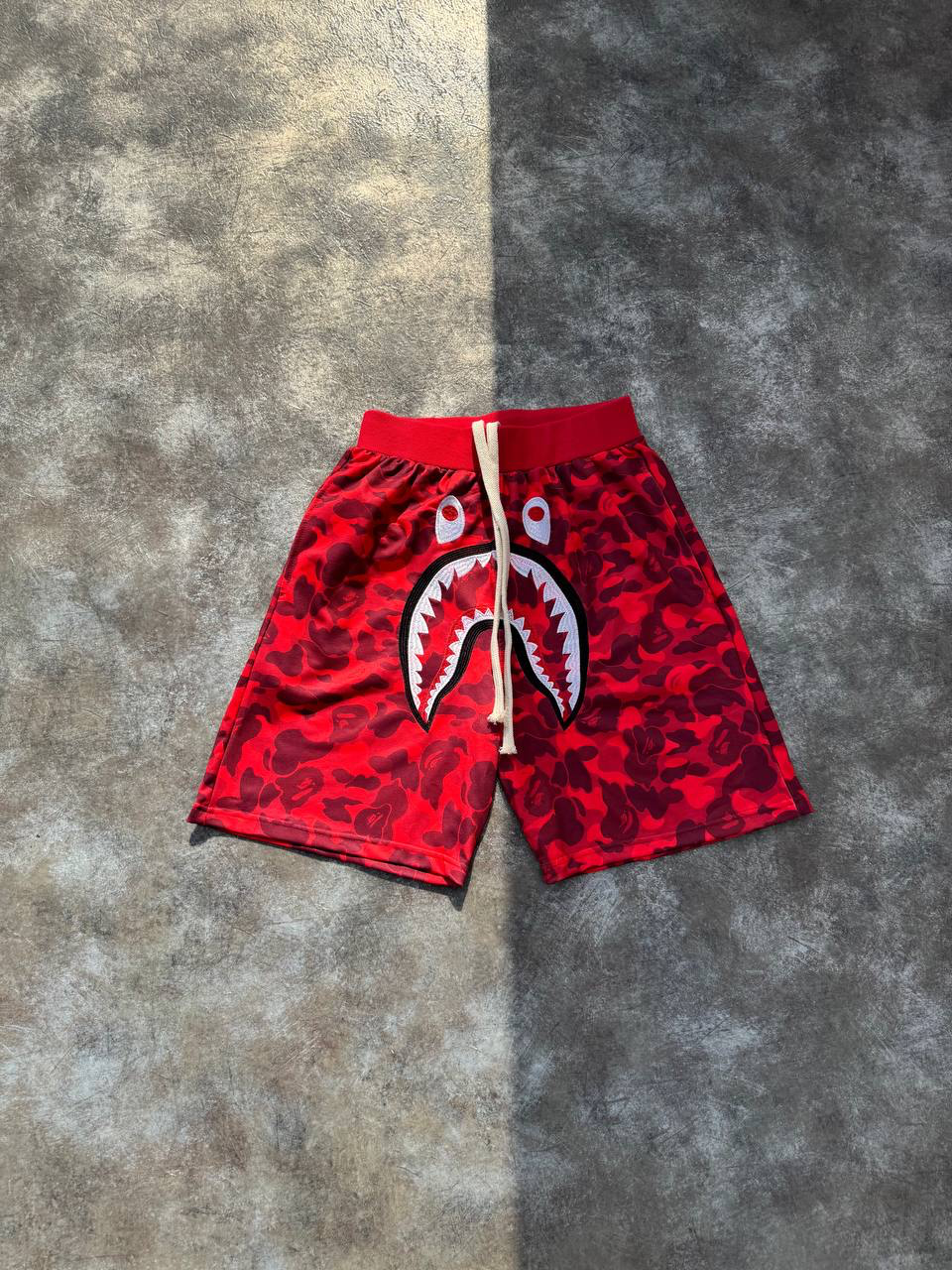 BAPE Shark Camo Shorts – Red