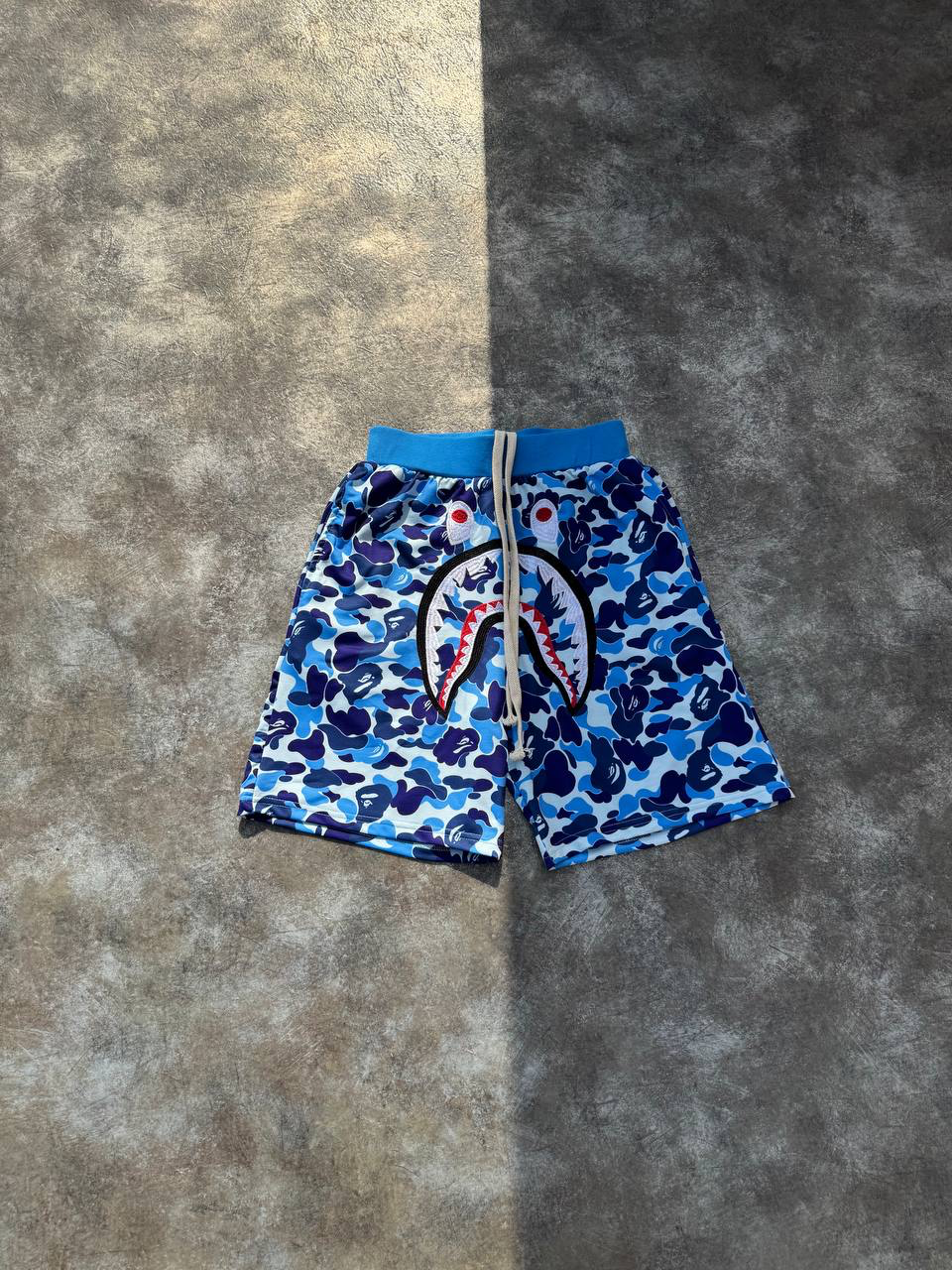BAPE Shark Camo Shorts - blue
