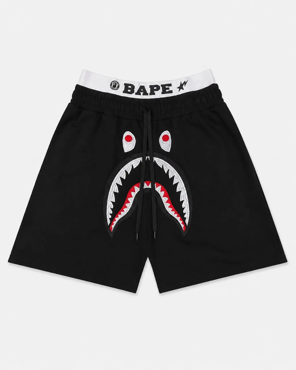 BAPE Shark Double Waistband Sweat Shorts - Black