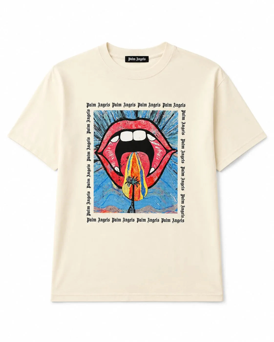 Palm Angels Graphic Mouth Printed T-Shirt