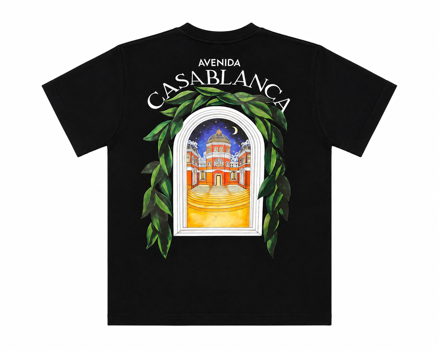 * CASABLANCA Avenida Back Print T-Shirt – Premium Cotton (White & Black)