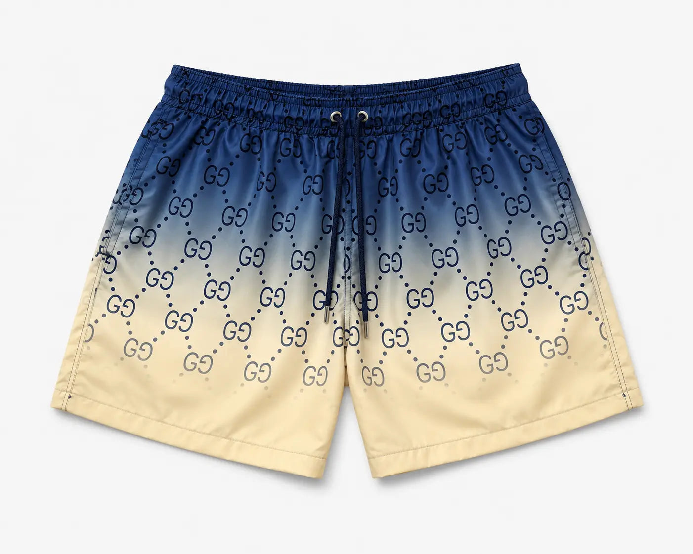 Gucci GG Pattern Ombre Swim Shorts Navy Blue Cream