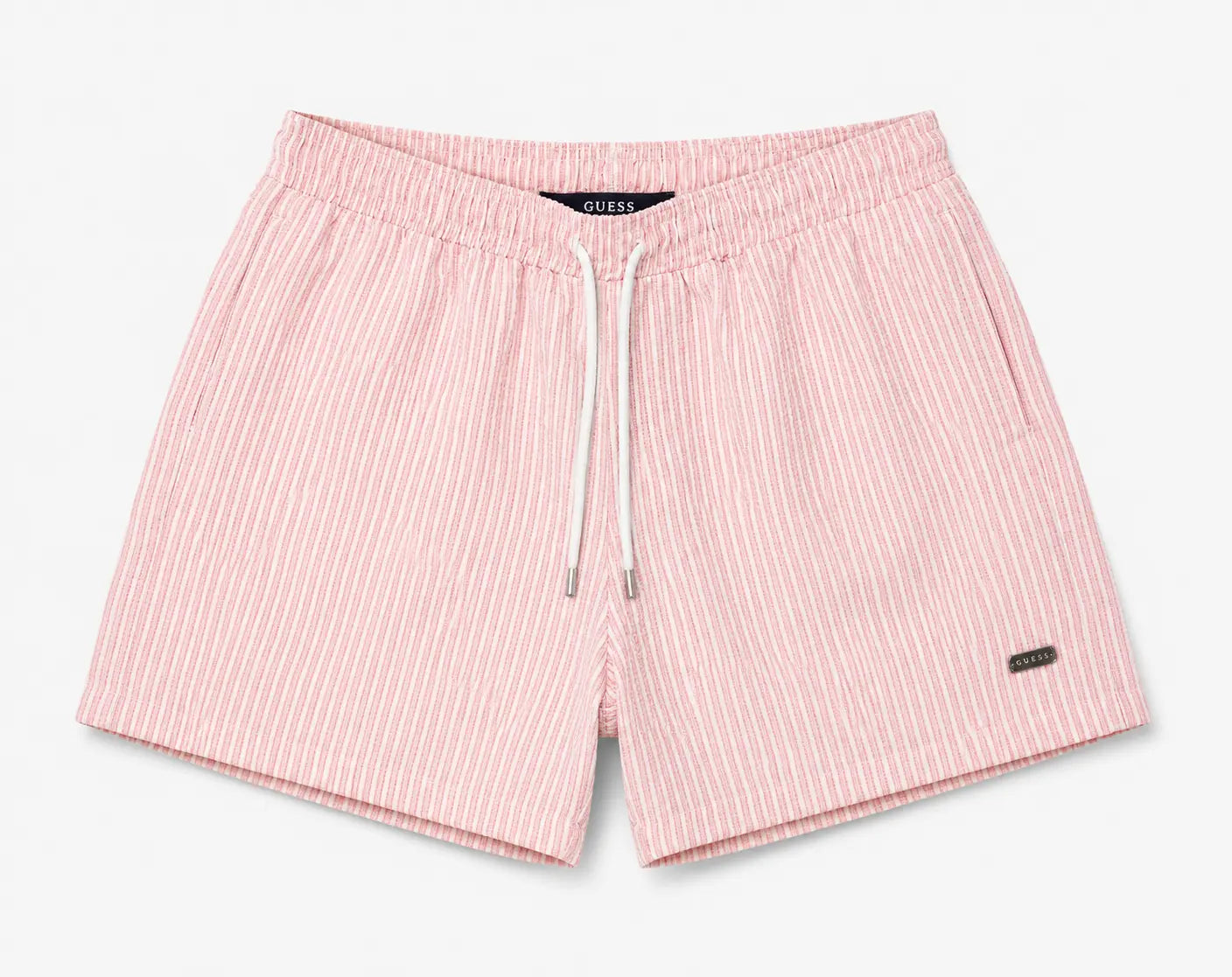 BOSS Men’s Blue & White Seersucker Stripe Swim Shorts