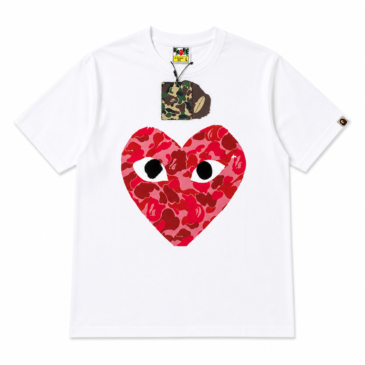 Play Heart Camo White T-Shirt