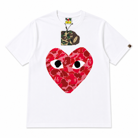 Play Heart Camo White T-Shirt