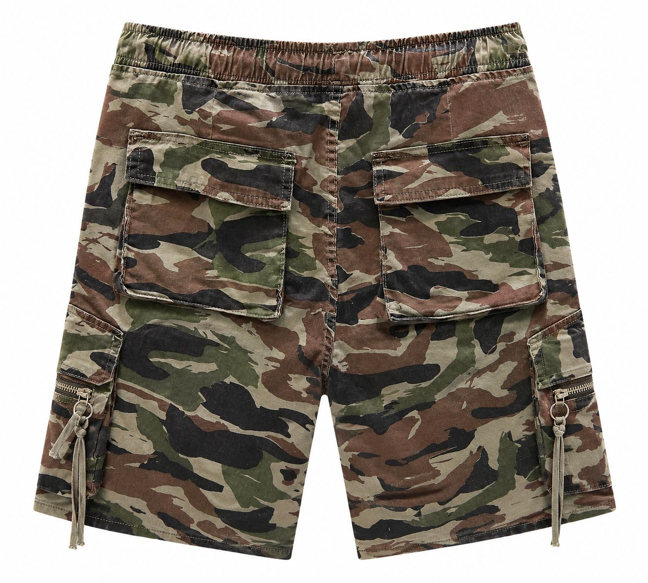 Off-White Inspired Camo Cargo Shorts – Men’s Relaxed Fit Utility Drawstring Shorts