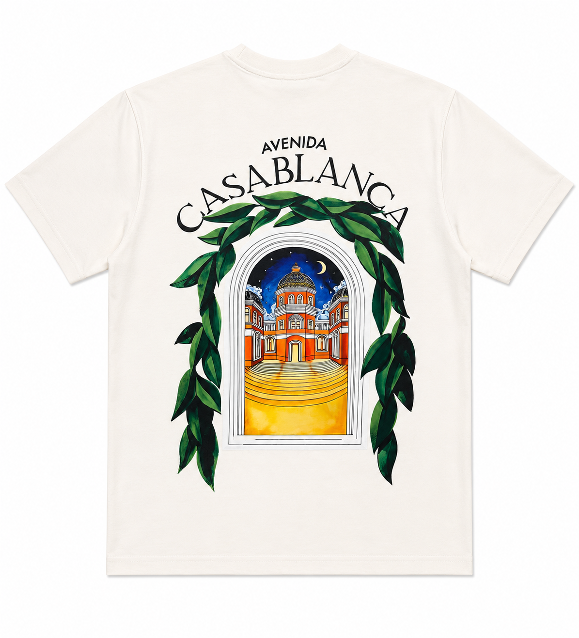 * CASABLANCA Avenida Back Print T-Shirt – Premium Cotton (White & Black)
