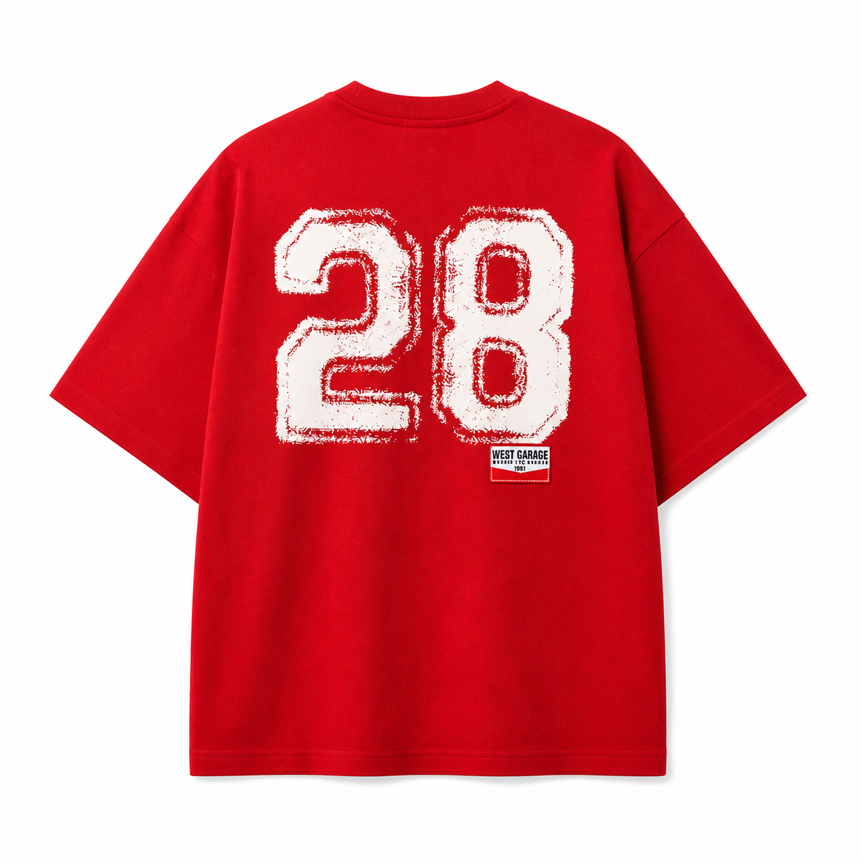 Pull&Bear Boxy Fit Red Oversized T-Shirt – West Coast NYC Patch
