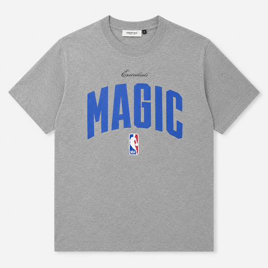 Essentials x NBA Magic Logo T-Shirt – Heather Grey Oversized Tee