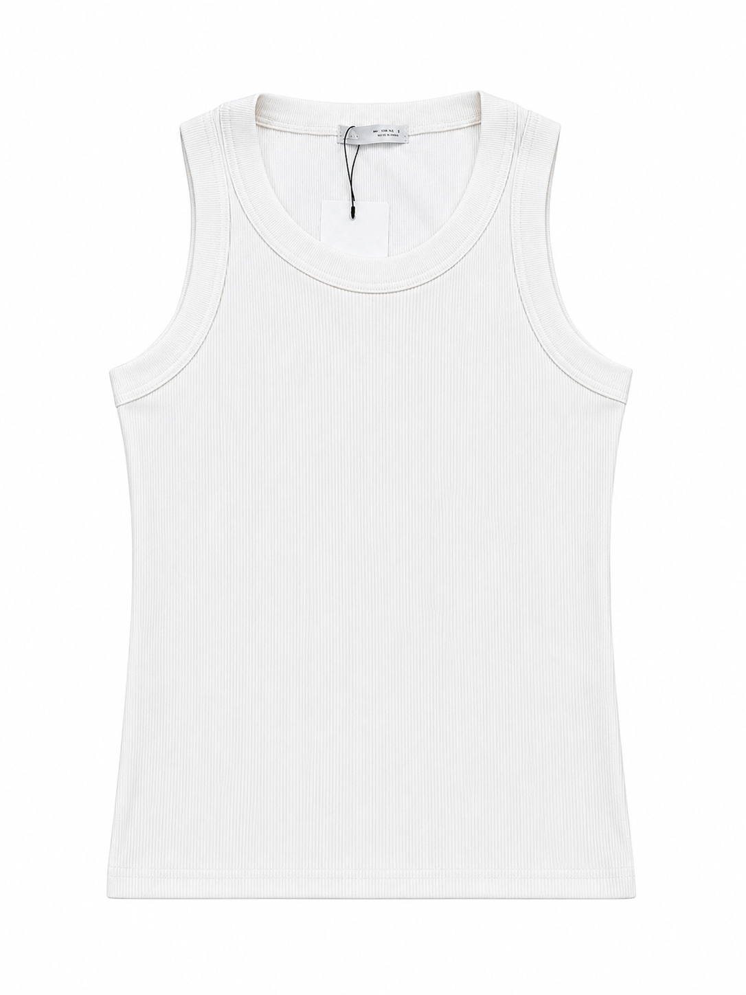 Zara Classic Ribbed Crewneck Tank Top – White &black