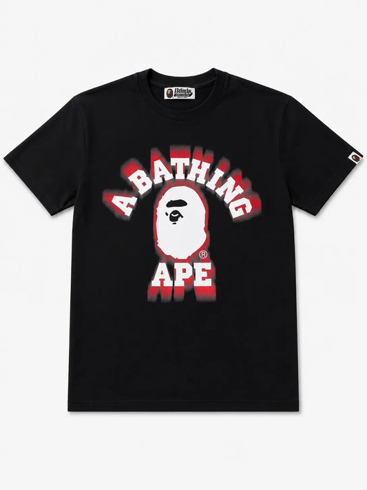 BAPE Blur College T-Shirt - Black  White Tee: BAPE Blur College T-Shirt - White