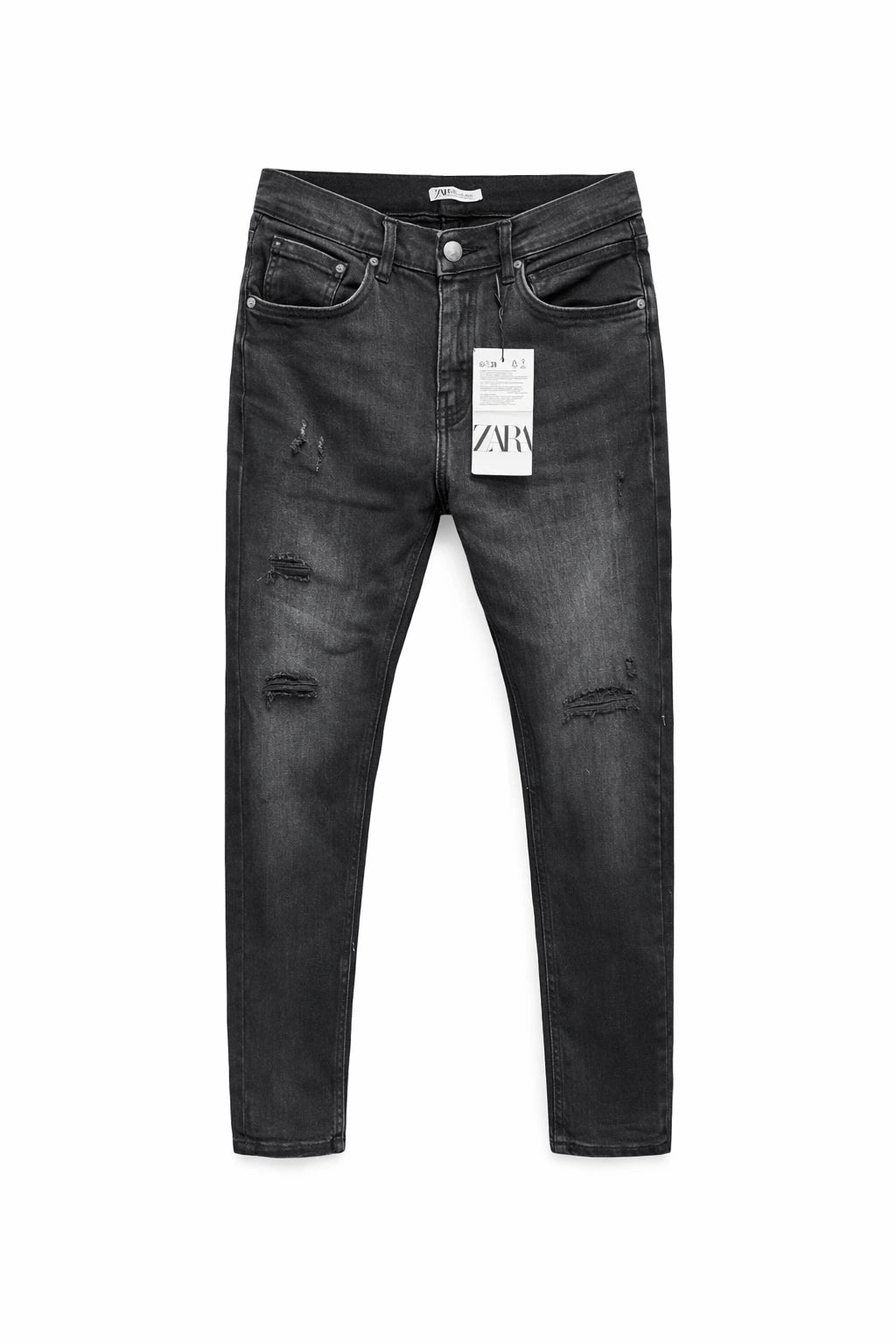 ZARA Slim-Fit Distressed Denim Jeans