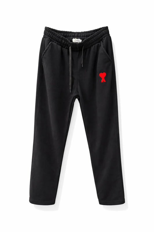 Ami Paris "Ami de Coeur" Embroidered Pants