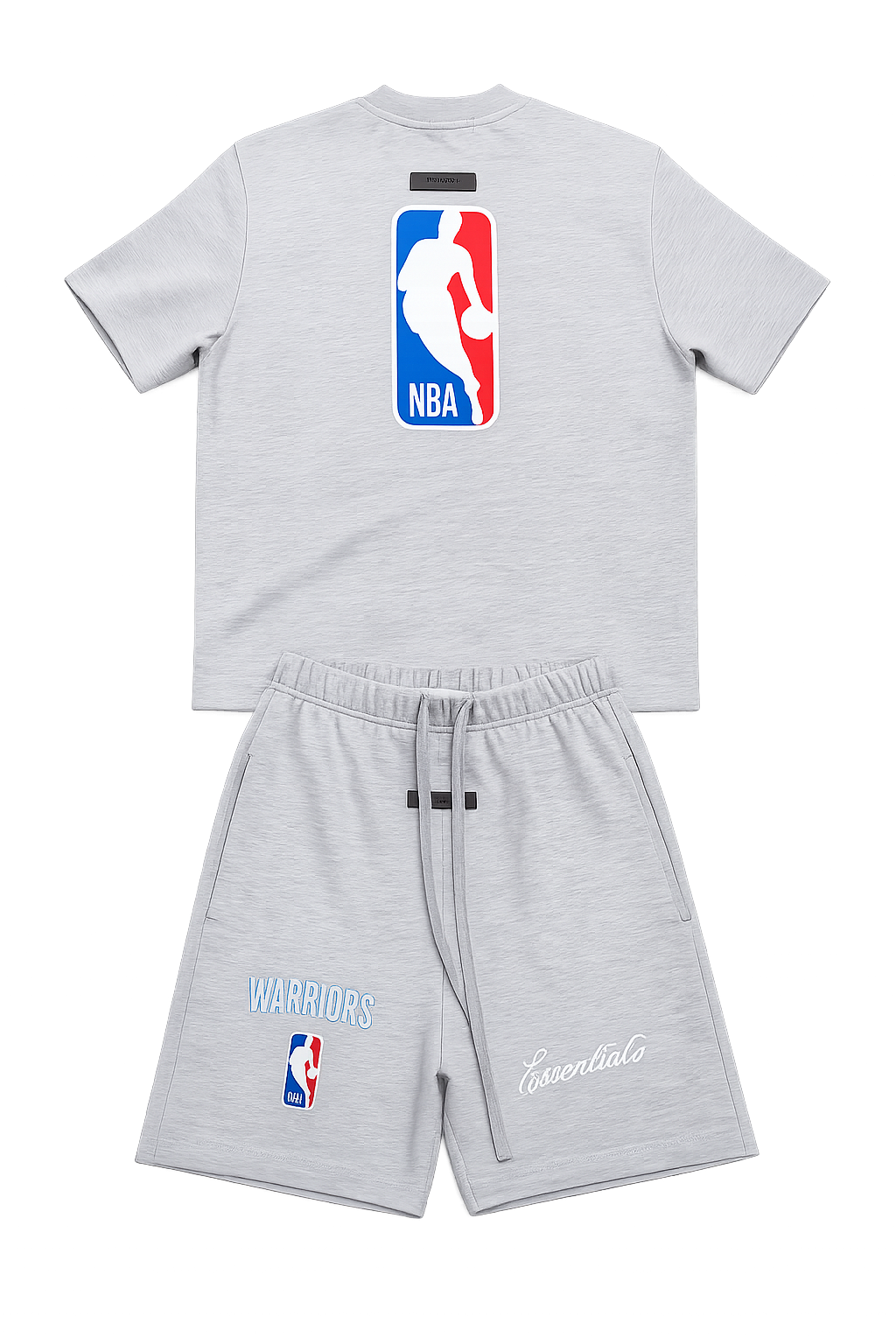 Fear of God Essentials NBA Warriors Black T-Shirt & Shorts Set – Premium Cotton Summer Tracksuit