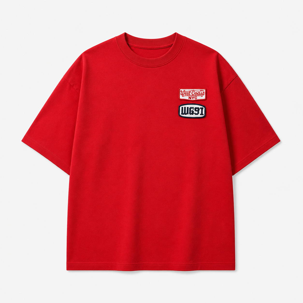 Pull&Bear Boxy Fit Red Oversized T-Shirt – West Coast NYC Patch