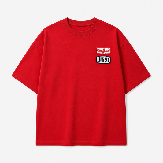 Pull&Bear Boxy Fit Red Oversized T-Shirt – West Coast NYC Patch