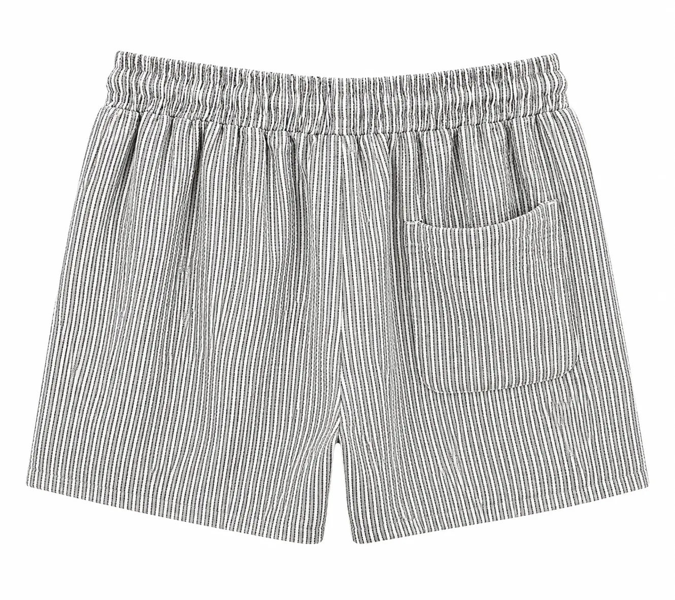 BOSS Men’s Blue & White Seersucker Stripe Swim Shorts