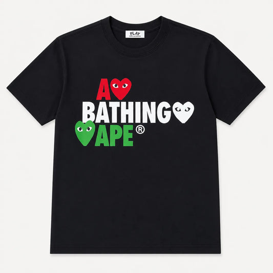 PLAY Heart Bathing Ape Graphic T-Shirt – Premium Streetwear Tee