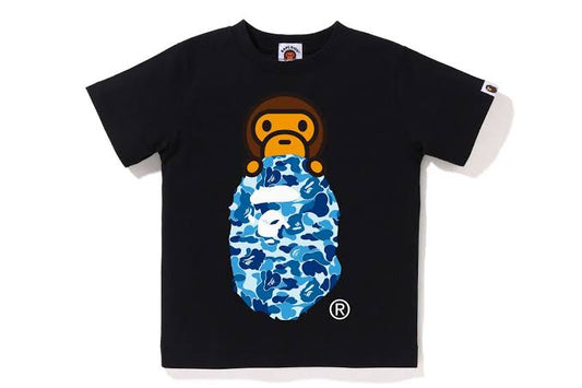 Black Graphic T-Shirt – Baby Ape Blue Camo Streetwear Print