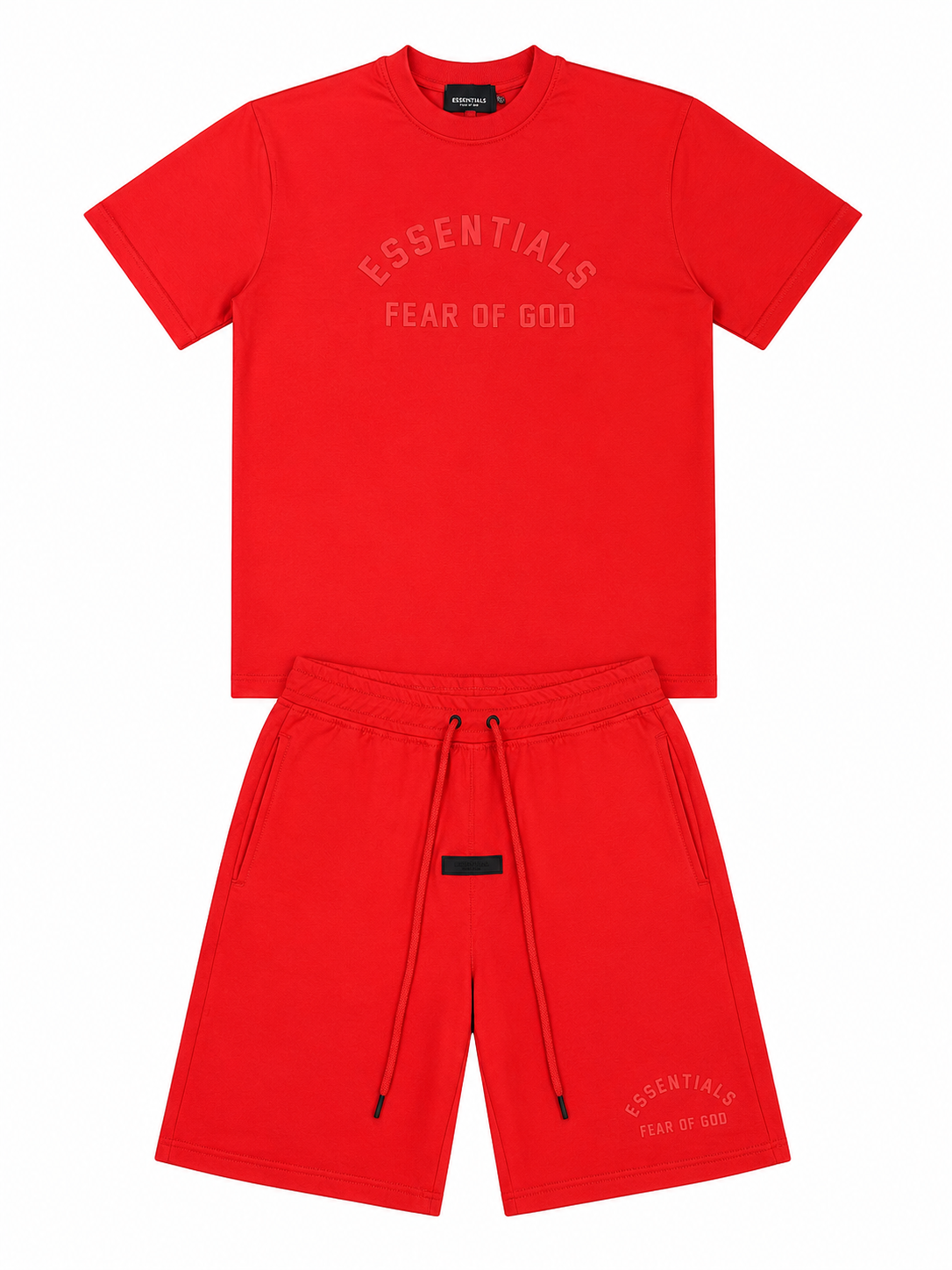Essentials All-Red T-Shirt & Shorts Co-Ord Set – Premium Casual Wear