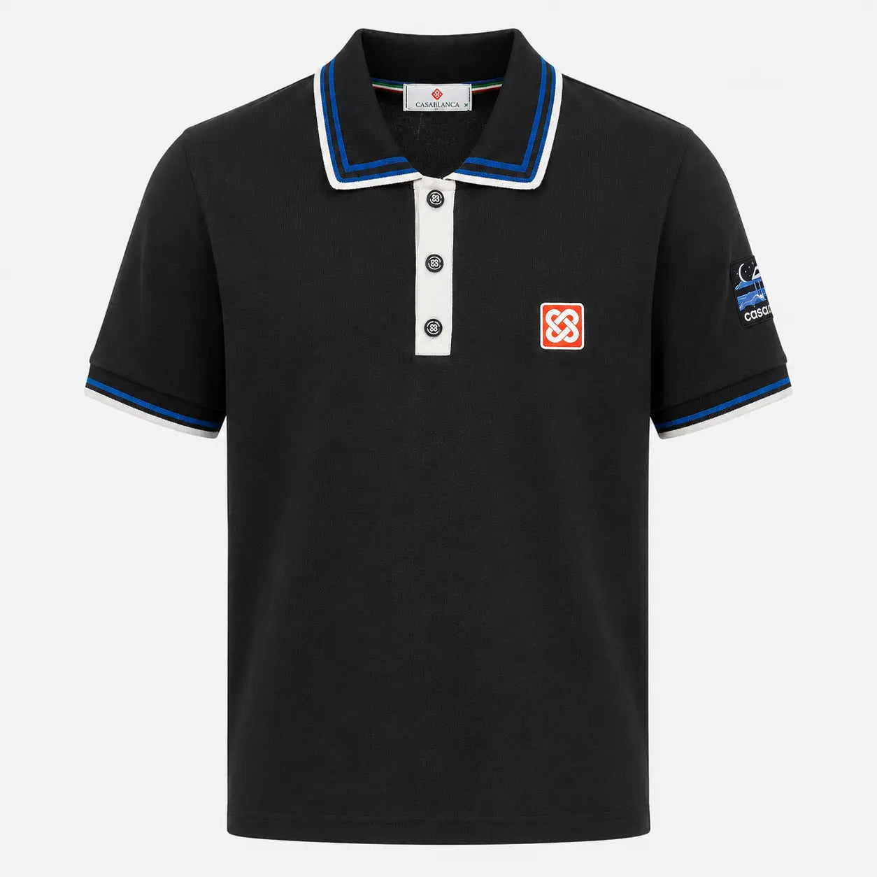 Casablanca Classic White Polo Shirt – Premium Contrast Collar Edition