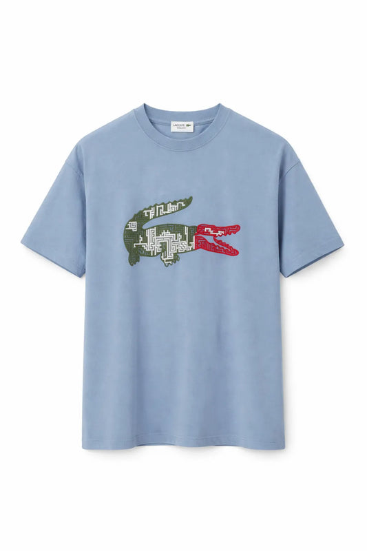 Lacoste Graphic Maze Logo T-Shirt - Royal Blue