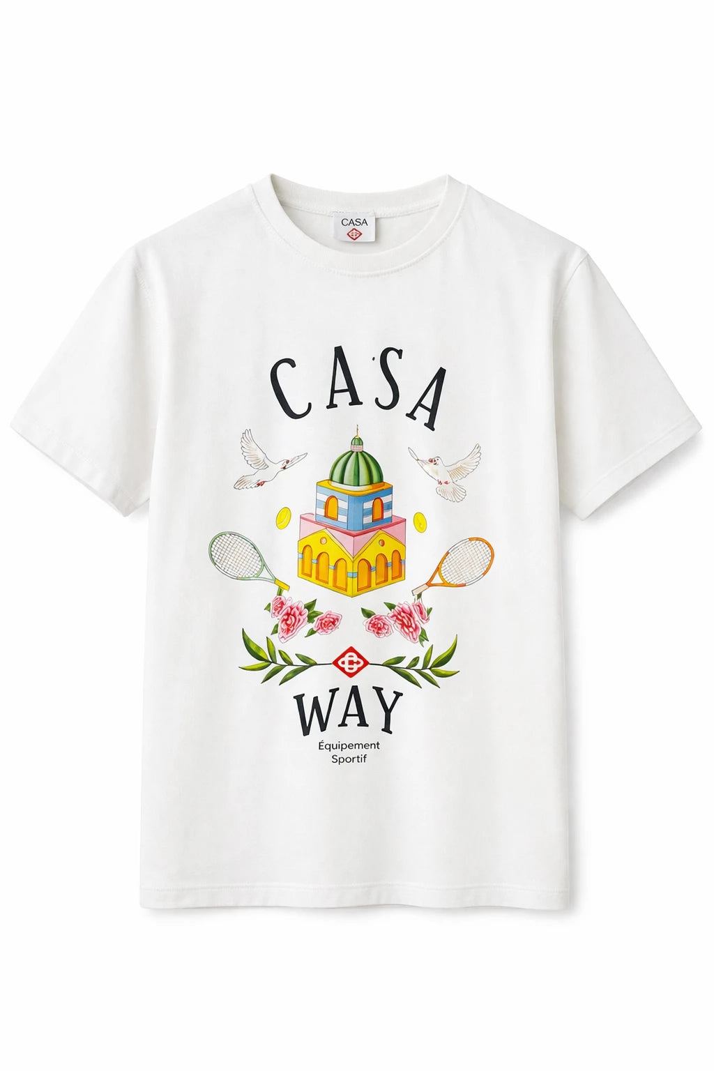 Casablanca "Casa Way" Graphic T-Shirt - Premium White Cotton