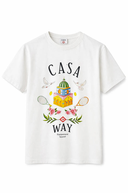 Casablanca "Casa Way" Graphic T-Shirt - Premium White Cotton