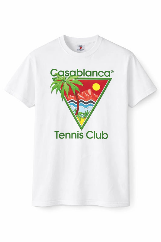 Casablanca Tennis Club Island Graphic T-Shirt - Premium White Cotton
