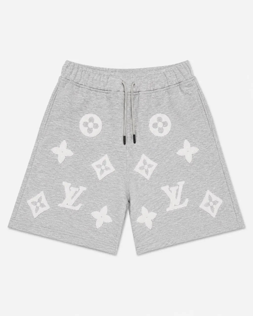 LV Monogram Toweling Patch Sweat Shorts - Grey & Black Pack
