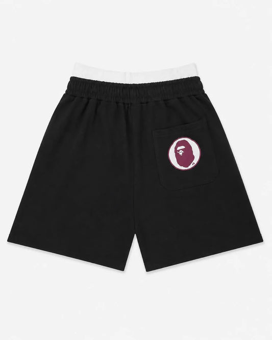 BAPE Shark Double Waistband Sweat Shorts - Black