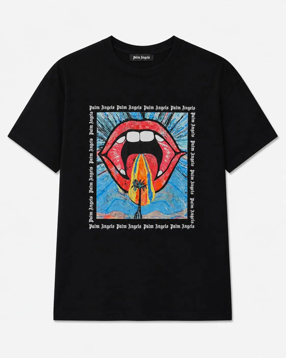 Palm Angels Graphic Mouth Printed T-Shirt