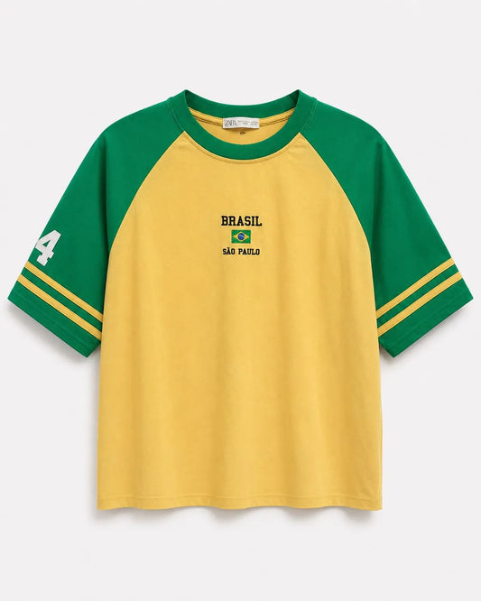 Zara Brasil Graphic Raglan T-Shirt