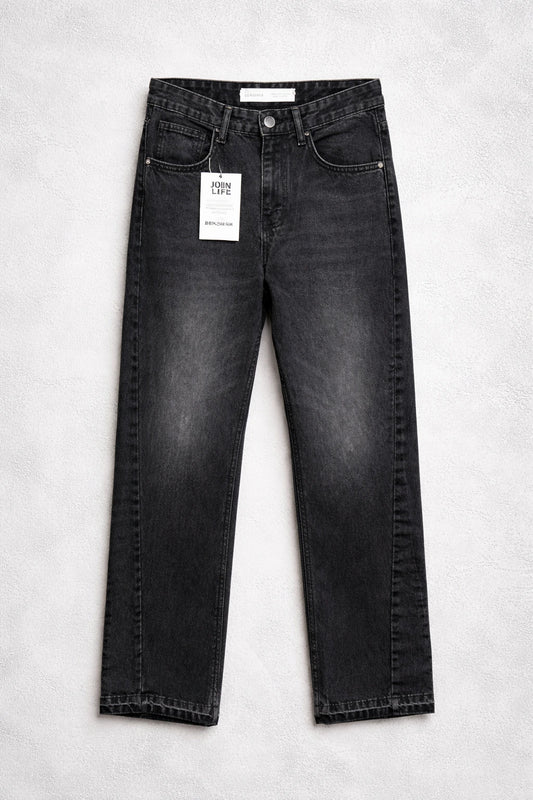 Bershka High-Waist Flared Jeans - Washed Black