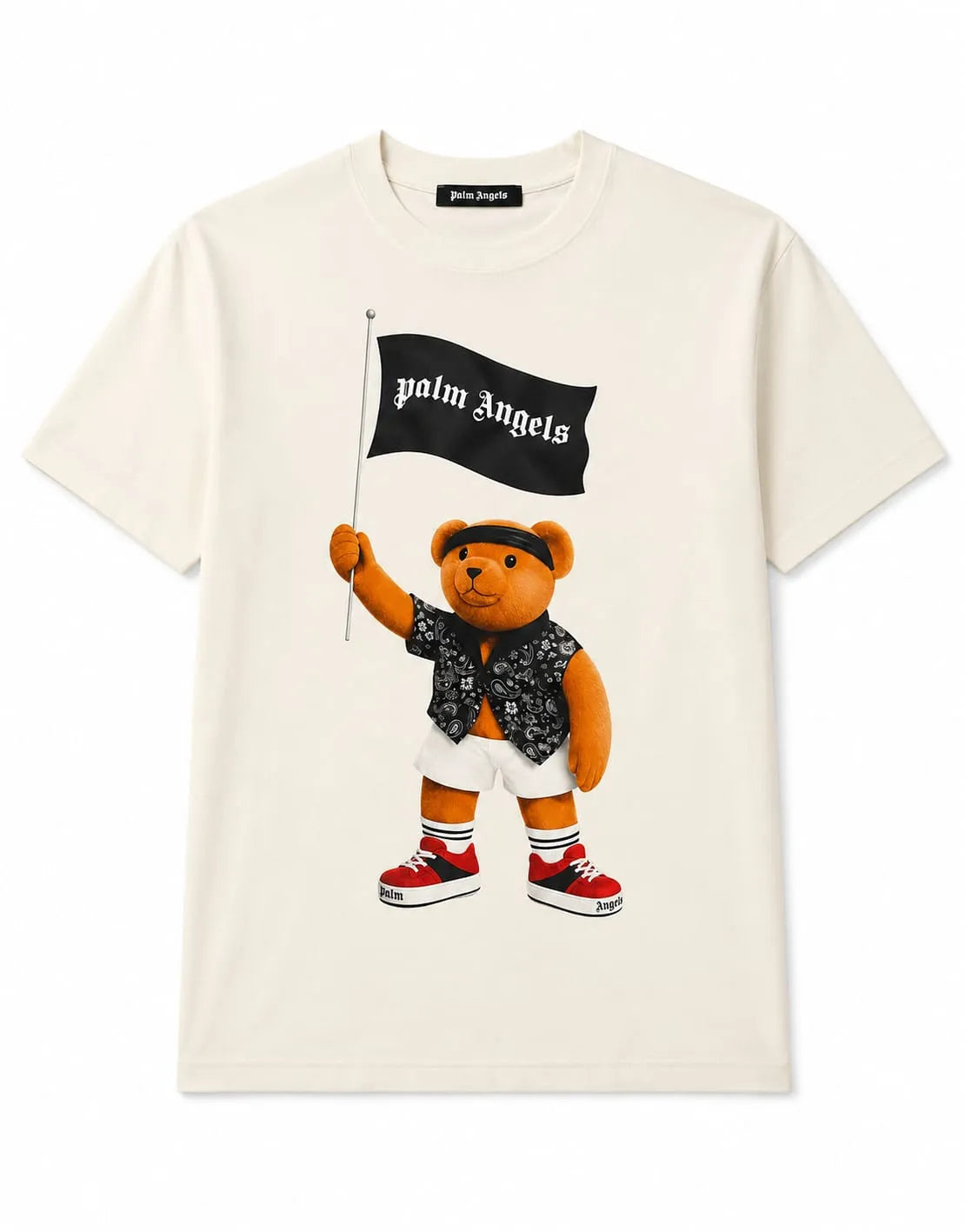Palm Angels Flag Bear Graphic T-Shirt