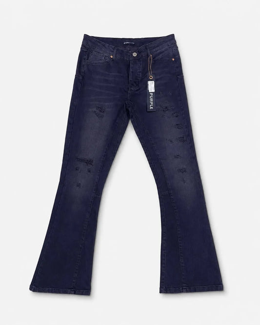 Purple Brand Black Distressed Flared Denim Jeans by Proof Store